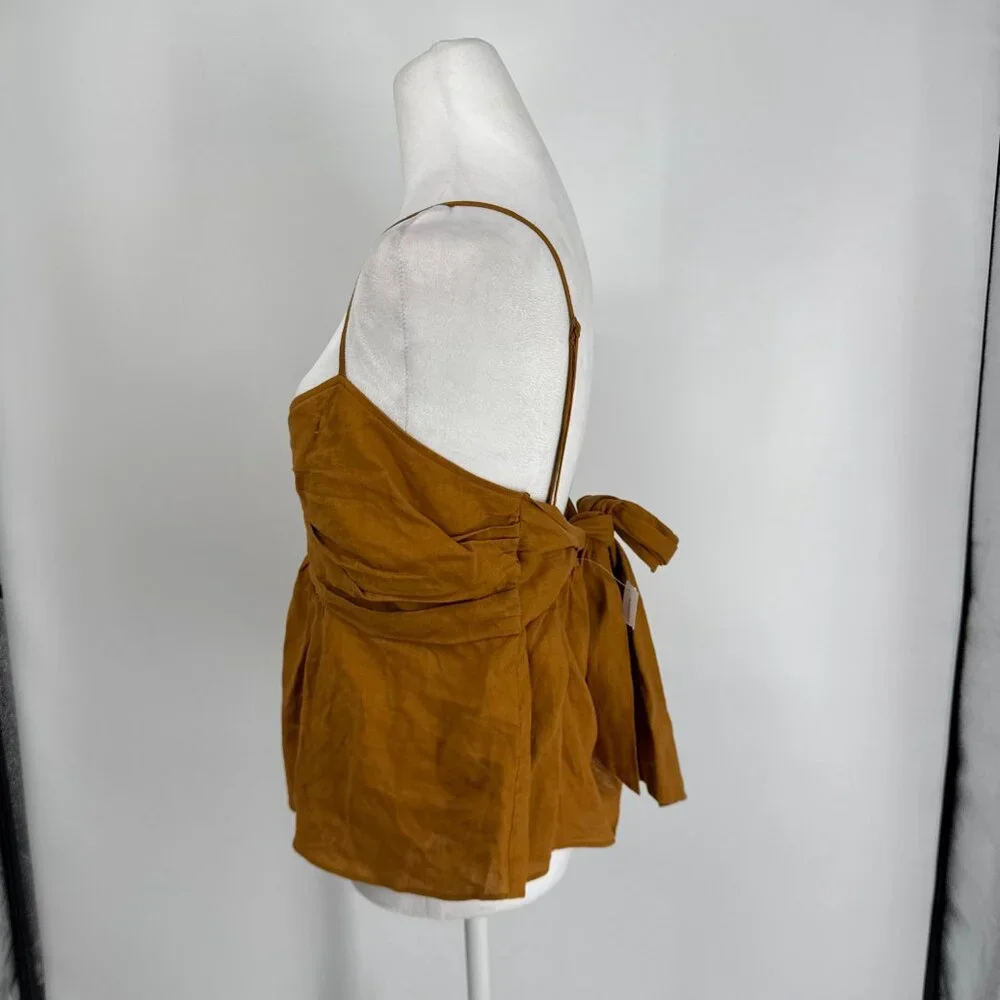 Banana Republic Linen-Blend Tie-Back Peplum Camisole Top Size XL NWT - Picture 7 of 13